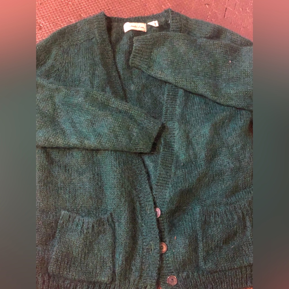 Mohair sweater with pockets and buttons